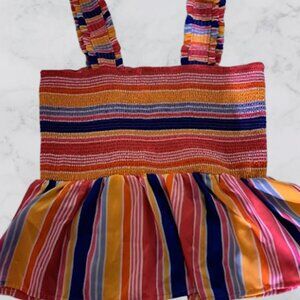 Skies Are Blue Colorful Striped Tank Top Blouse Good Condition